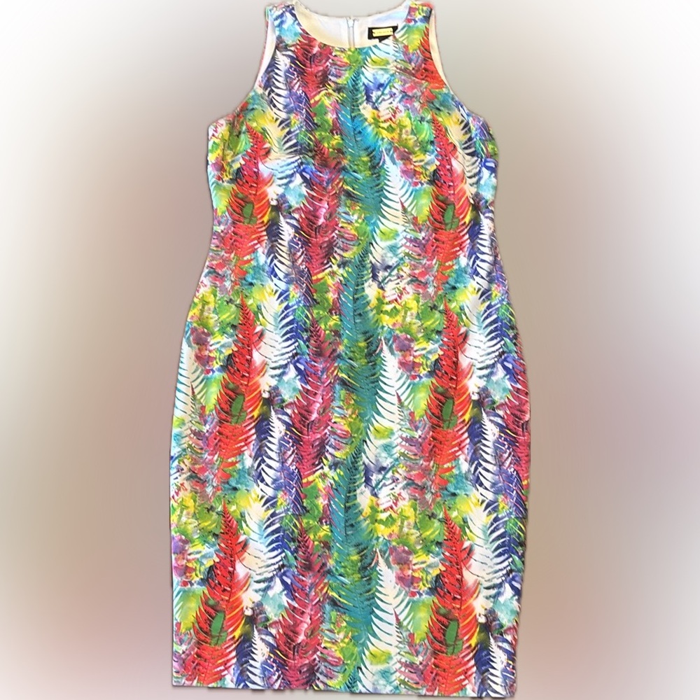 Alexia Admor | Multicolor Sleeveless Dress with leaf print